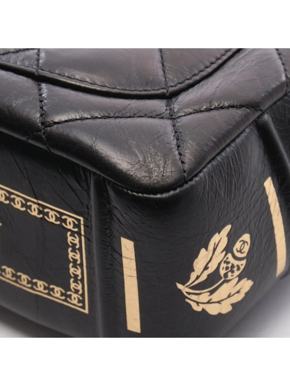 Chanel Shoulder Bag Quilted Single Flap Black Leather Chain